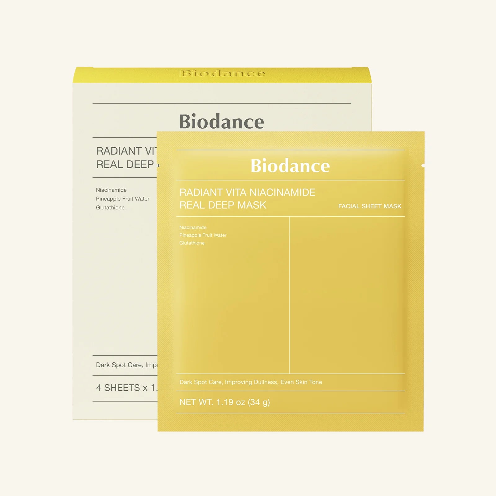 Biodance Radiant Vita Niacinamide Real Deep Mask (4 mask in one pack)