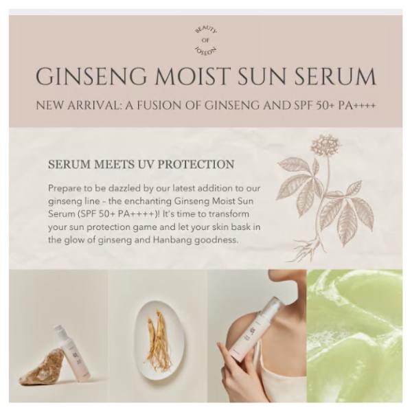 Beauty of Joseon Ginseng Moist Sun Serum SPF 50+
