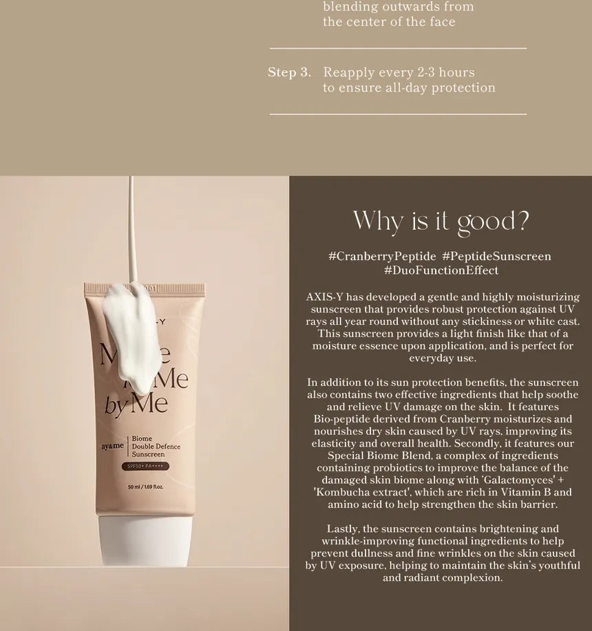 Axis Y Biome Double Defense Sunscreen SPF50+ PA++++