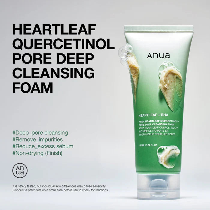 Anua Heartleaf + BHA Quercetinol Deep Cleansing Foam (150ml)